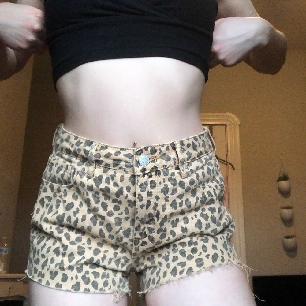 PACSUN CHEETAH JEAN SHORTS